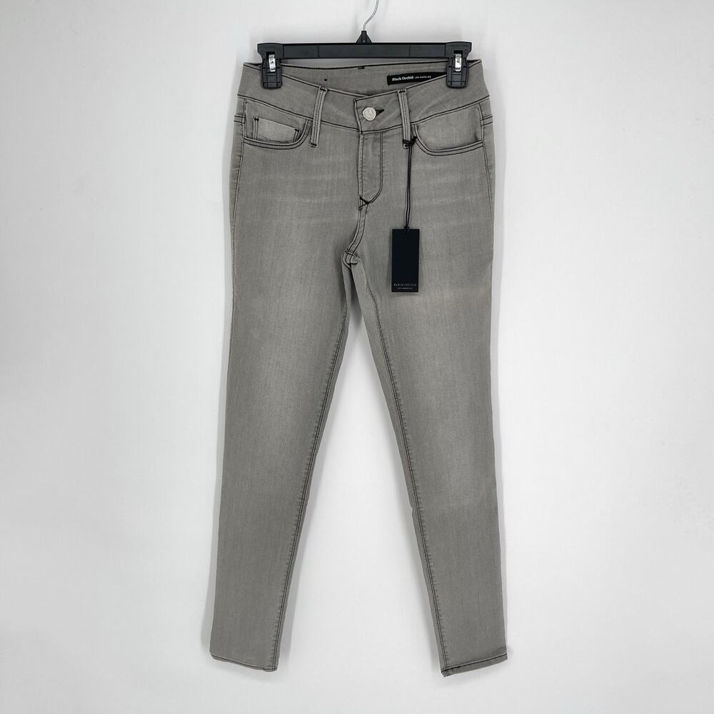 Black Orchid Denim NEW Gray Black Jewel Mid Rise Jegging Jeans Sz 27 Stretch